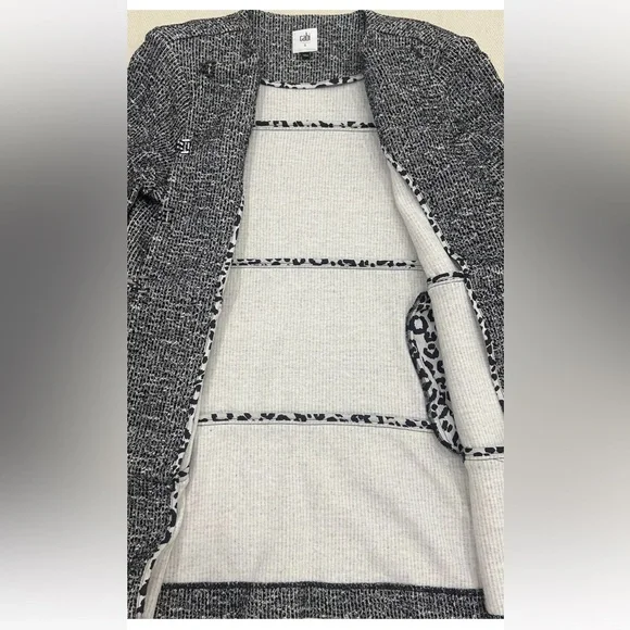 CAbi The Times Jacket Black White Gray Style 5299 Pockets Tweed Size Small - Picture 7 of 10